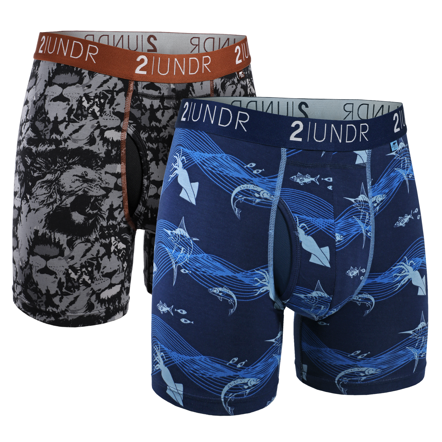 Swing Shift Boxer Brief 2 Pack - Loin King - Deep Sea – 2UNDR