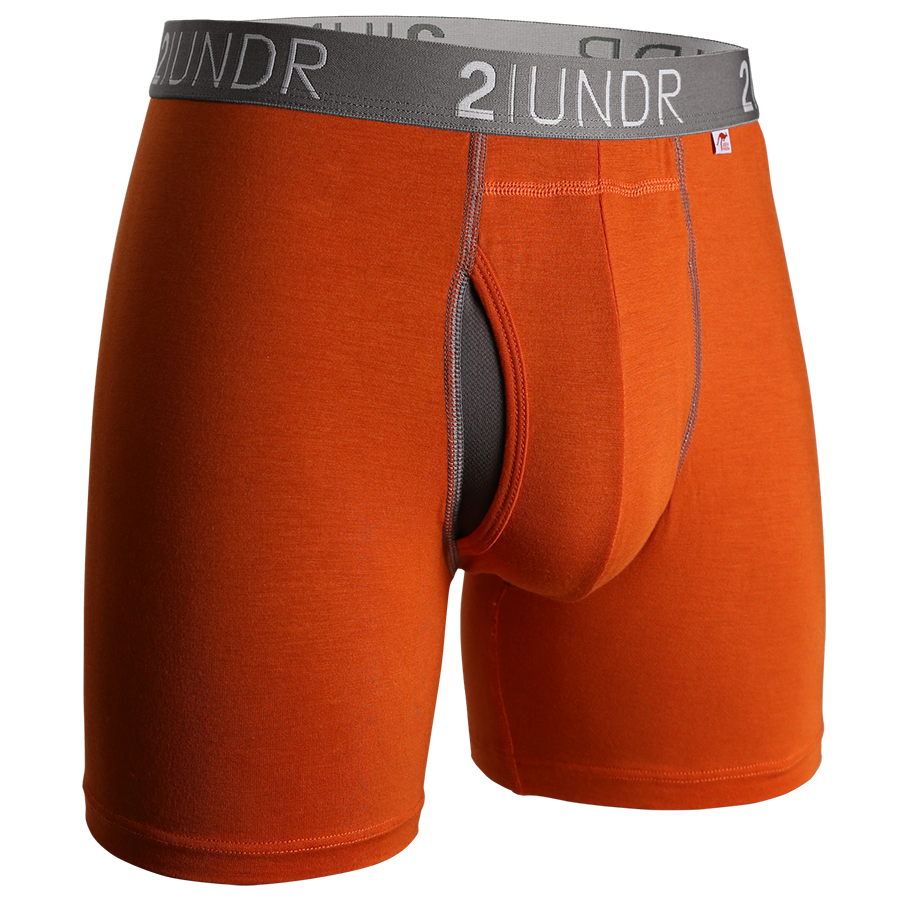 Swing Shift Boxer Brief - Orange/Grey – 2UNDR