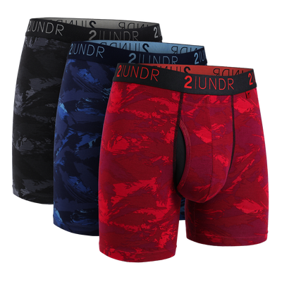 Swing Shift Boxer Brief 3 Pack Boxset - Black-Blue-Red Storm
