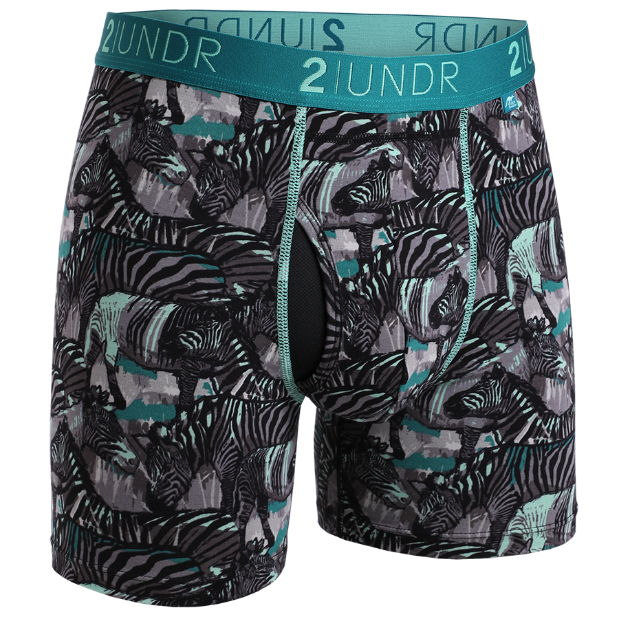 Swing Shift 6" Boxer Brief - 2 Pack - Zebras - Squids