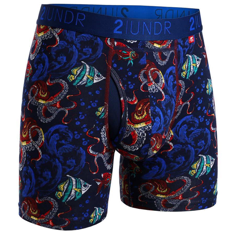 Swing Shift 6" Boxer Brief - 2 Pack - Zebras - Squids