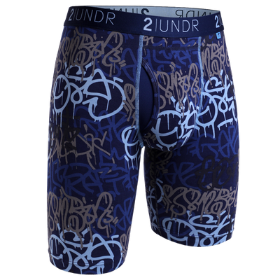 2UNDR Mens Gear Shift Performance 9 Boxer Long Leg Underwear (X