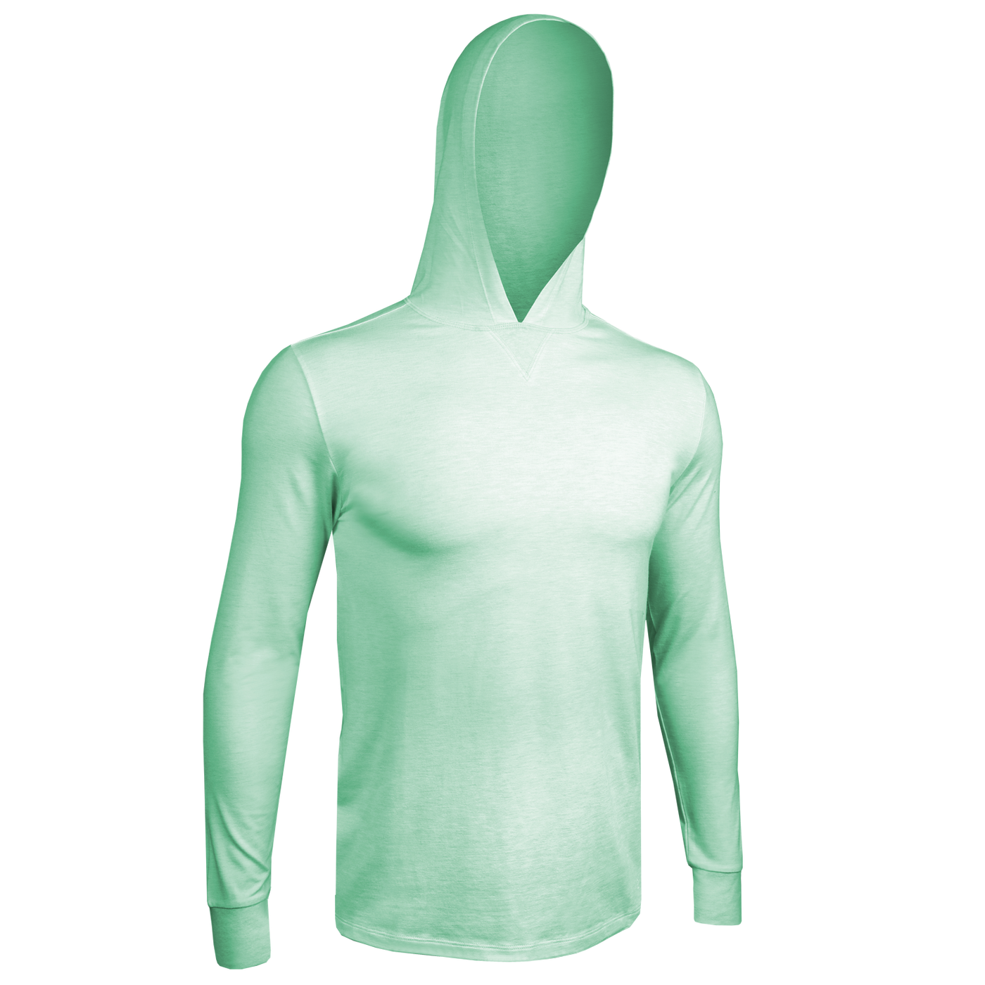 Luxury Long Sleeve Hooded Tee - Heathered Mint Green