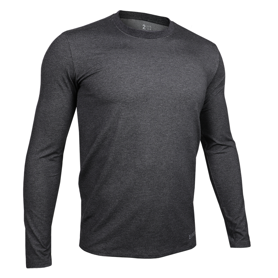 Luxury Long Sleeve Crew Tee - Charcoal