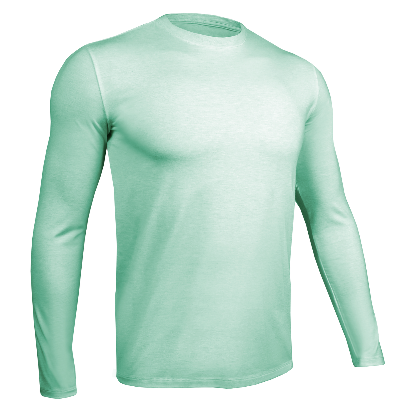 Luxury Long Sleeve Crew Tee - Heathered Mint Green