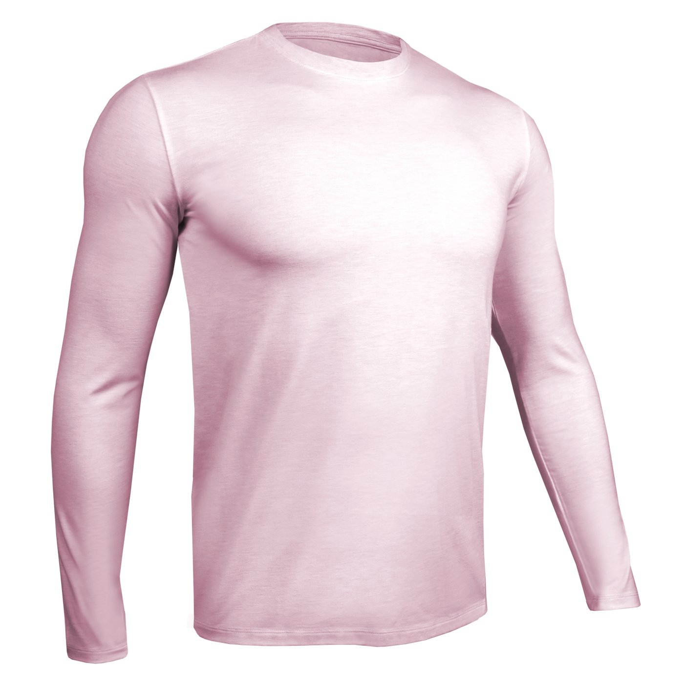 Luxury Long Sleeve Crew Tee - Heathered Pink