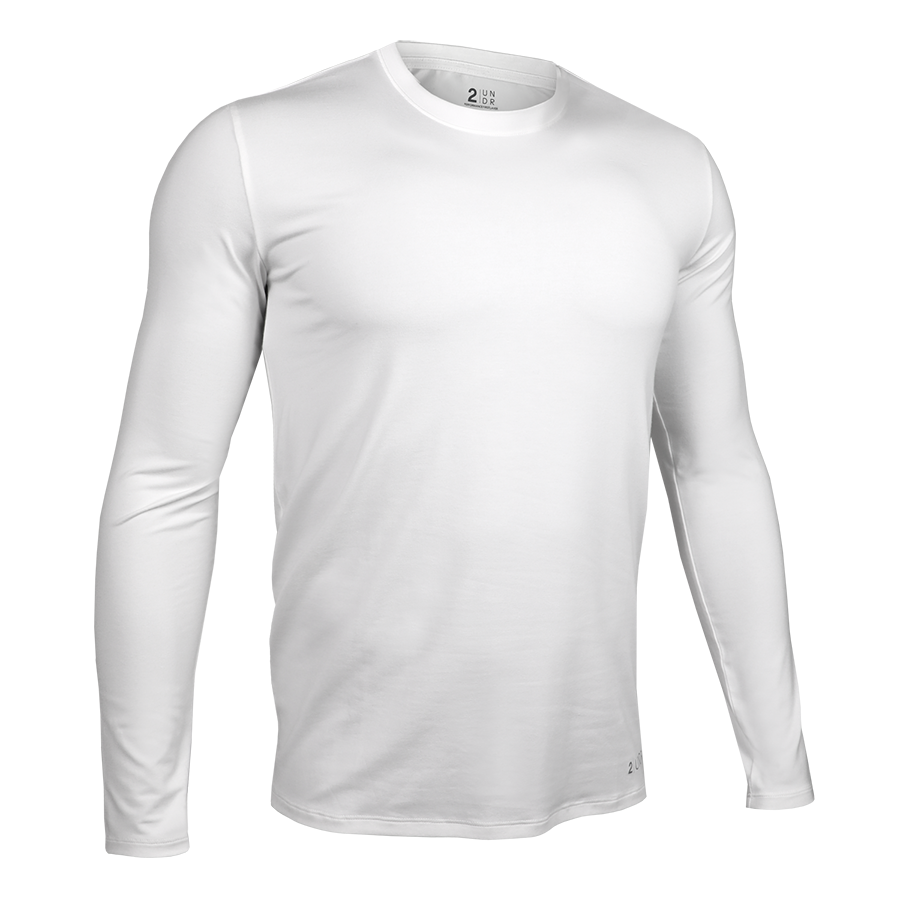 Luxury Long Sleeve Crew Tee - White