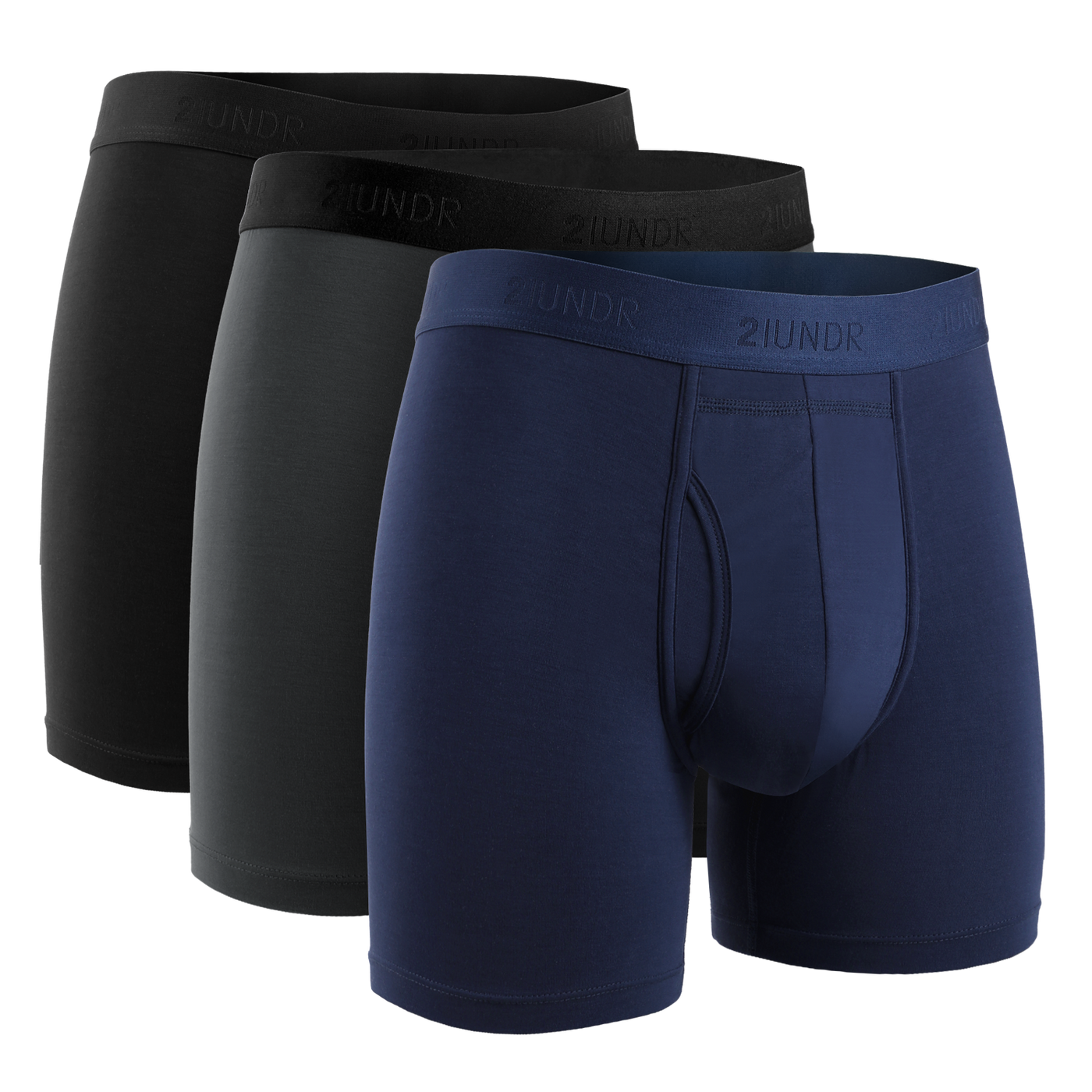 Day Shift 6" Boxer Brief - Black/Grey/Navy - 3 Pack Boxset