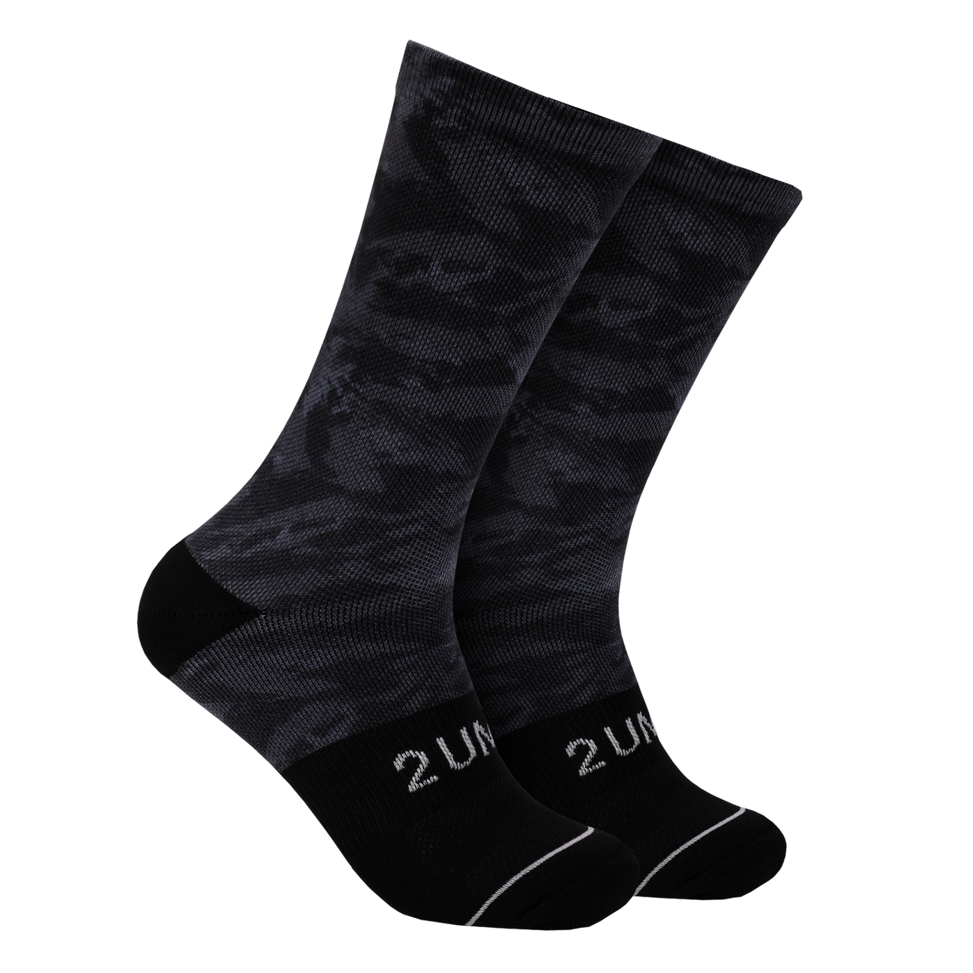 Flex Printed Crew Sock - Black Storm