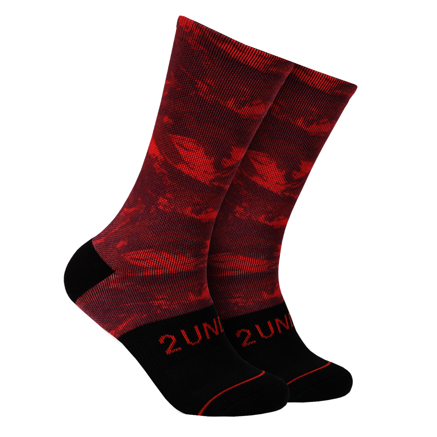 Flex Printed Crew Sock - Red Storm