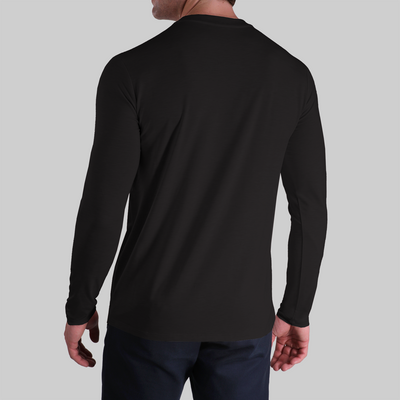 Luxury Long Sleeve Crew Tee- Black