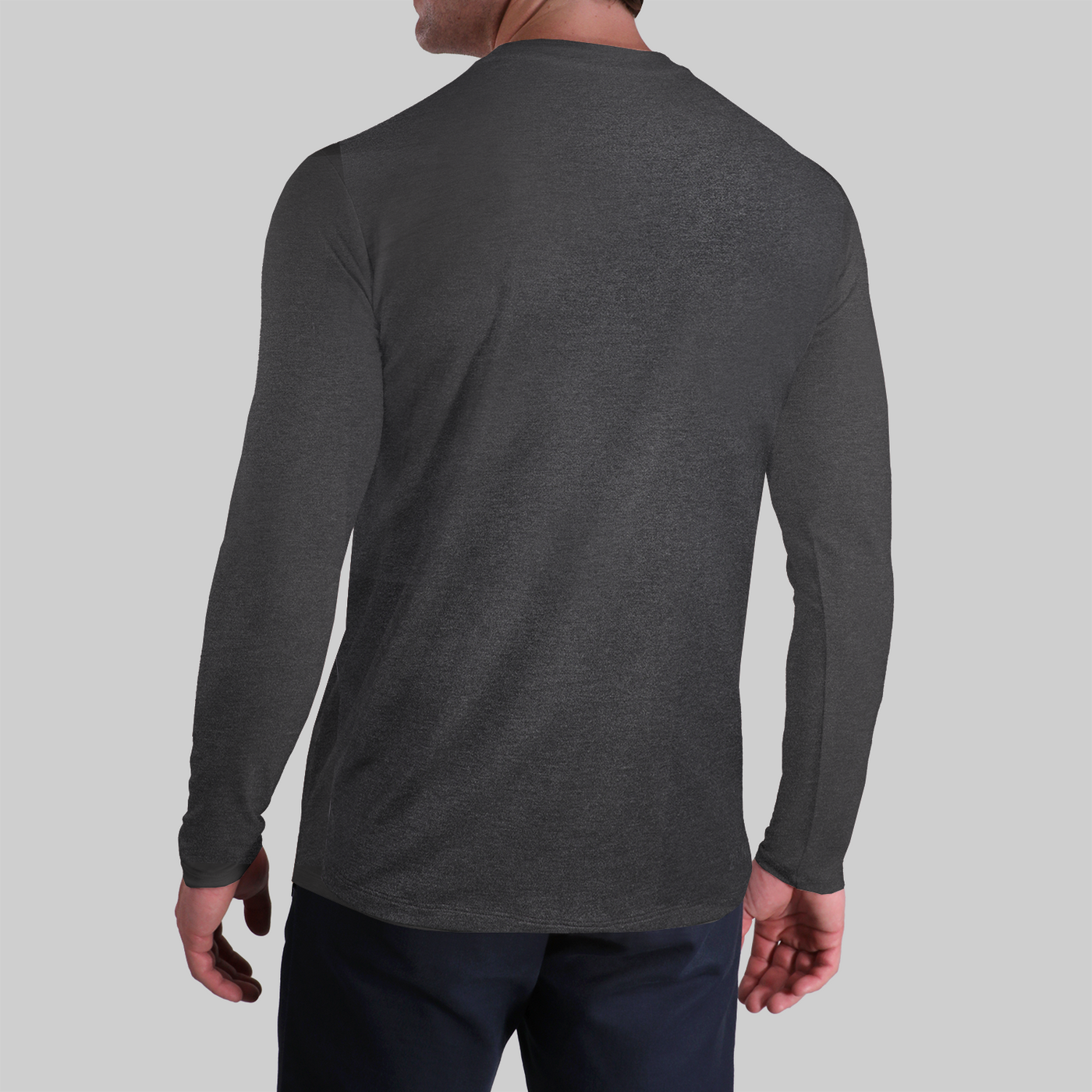 Luxury Long Sleeve Crew Tee - Charcoal