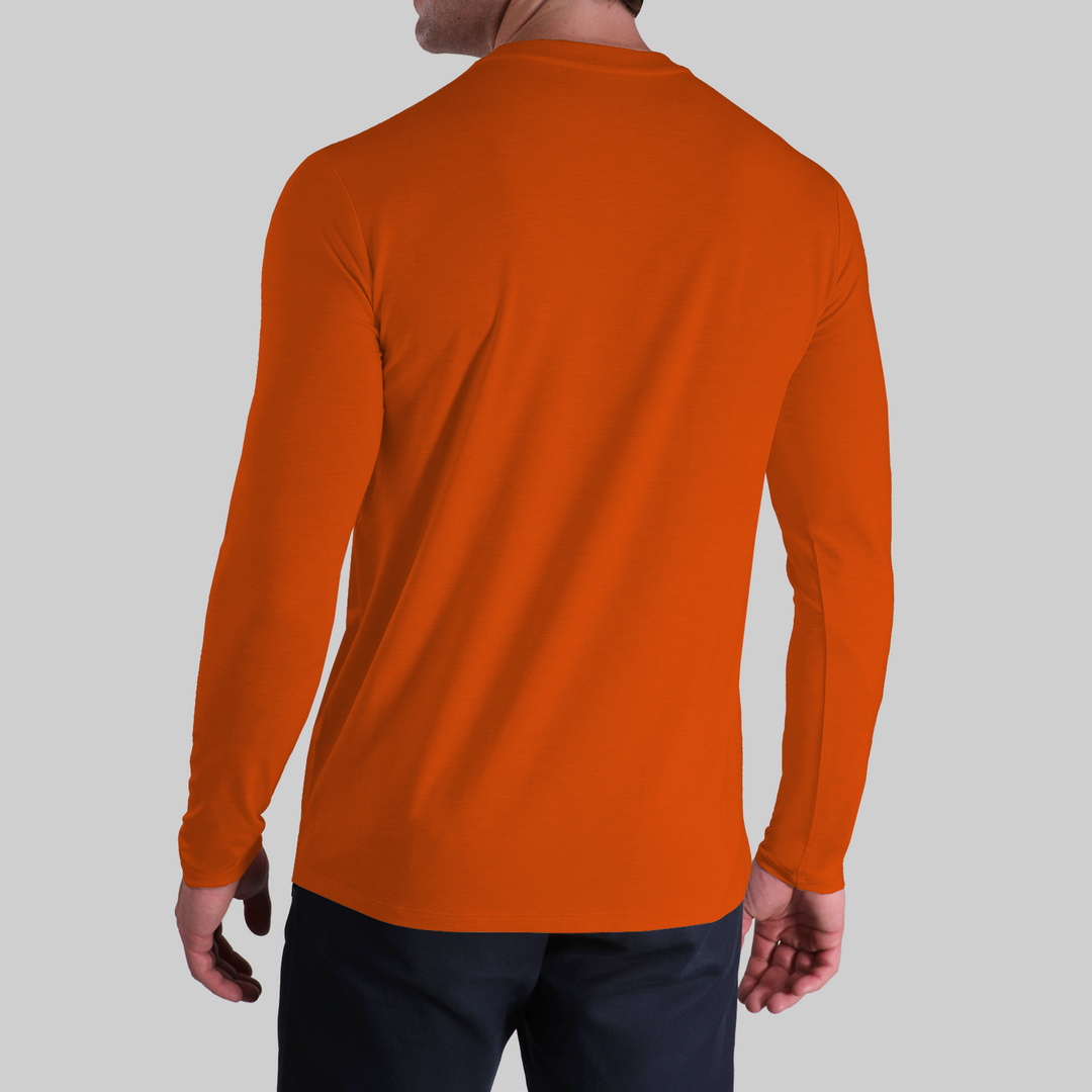 Luxury Long Sleeve Crew Tee - Deep Orange – 2UNDR