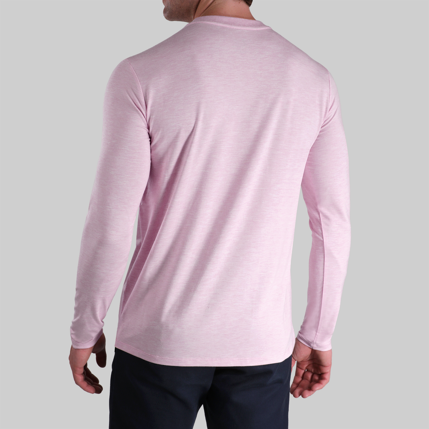 Luxury Long Sleeve Crew Tee - Heathered Pink
