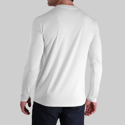 Luxury Long Sleeve Crew Tee - White