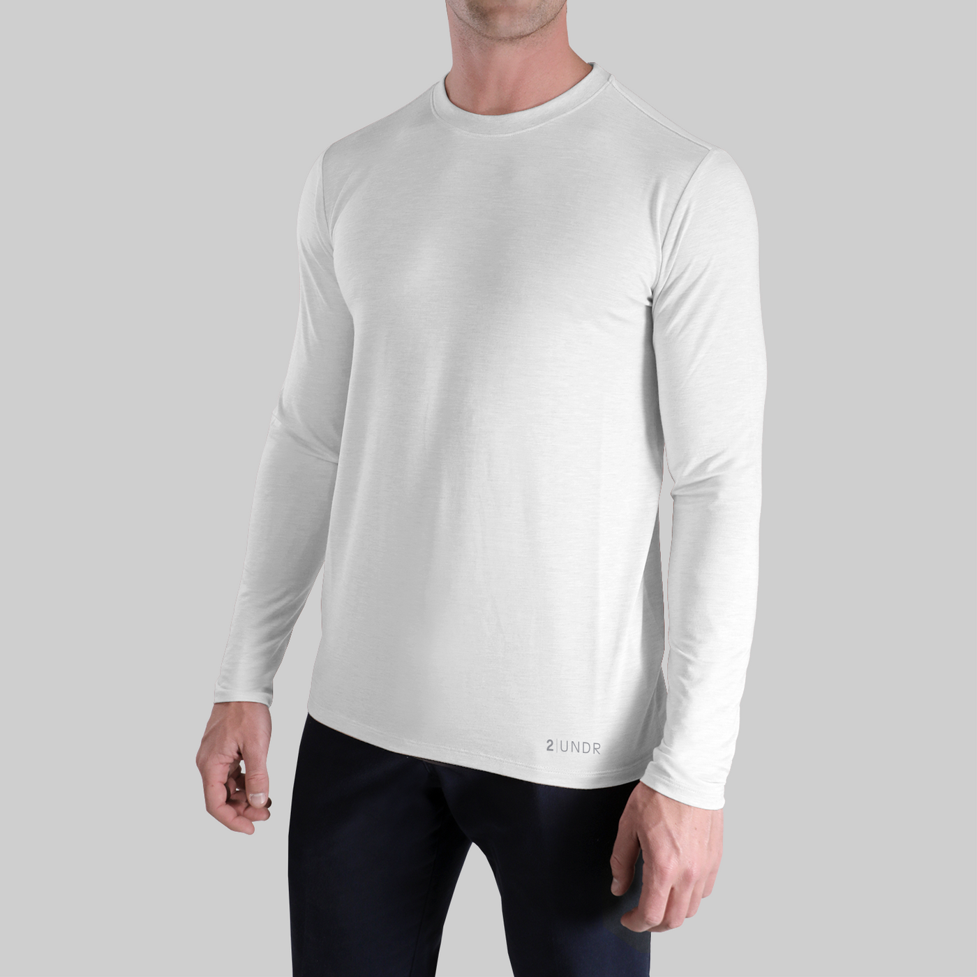 Luxury Long Sleeve Crew Tee - White