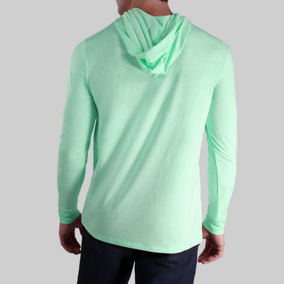 Luxury Long Sleeve Hooded Tee - Heathered Mint Green