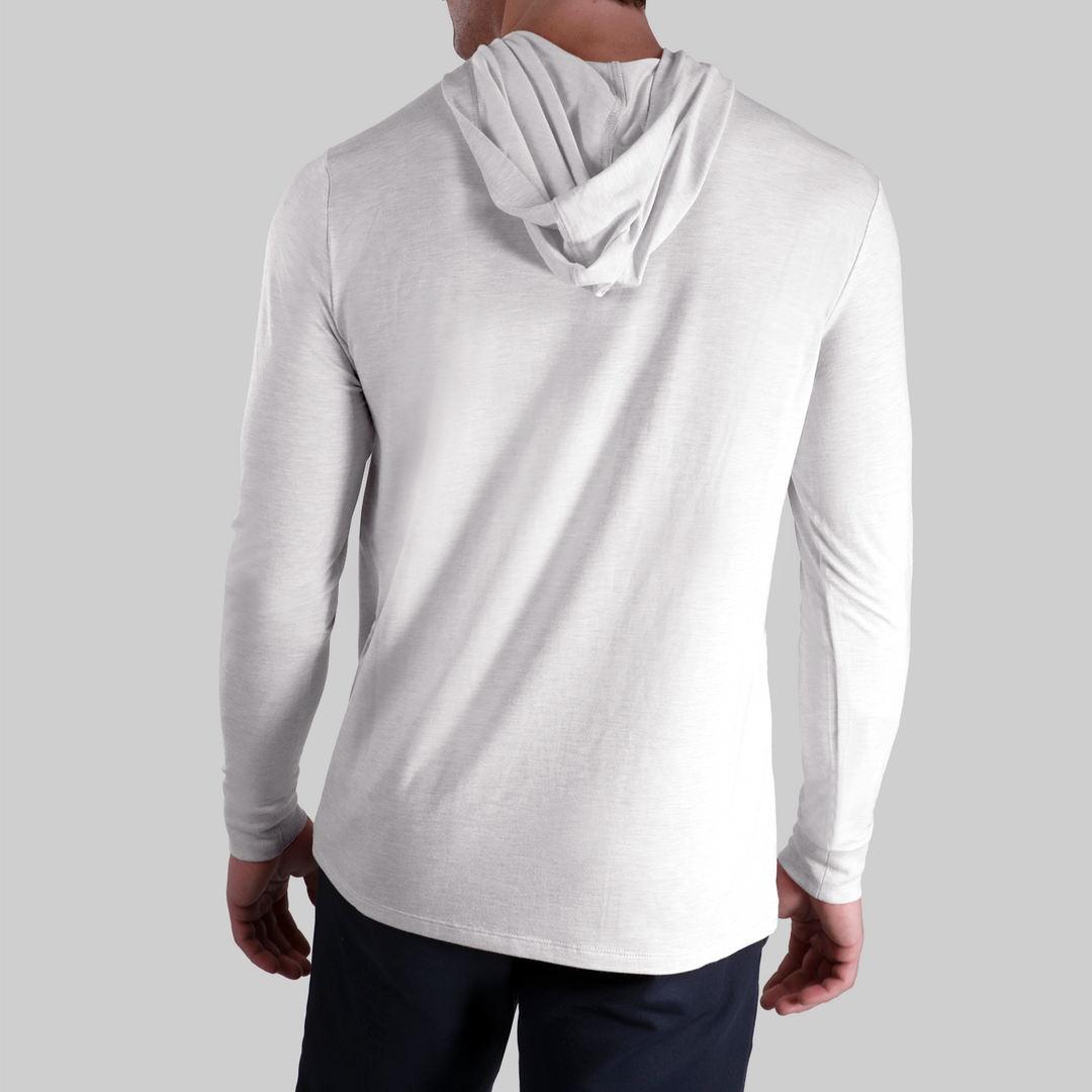 Luxury Long Sleeve Hooded Tee - White – 2UNDR