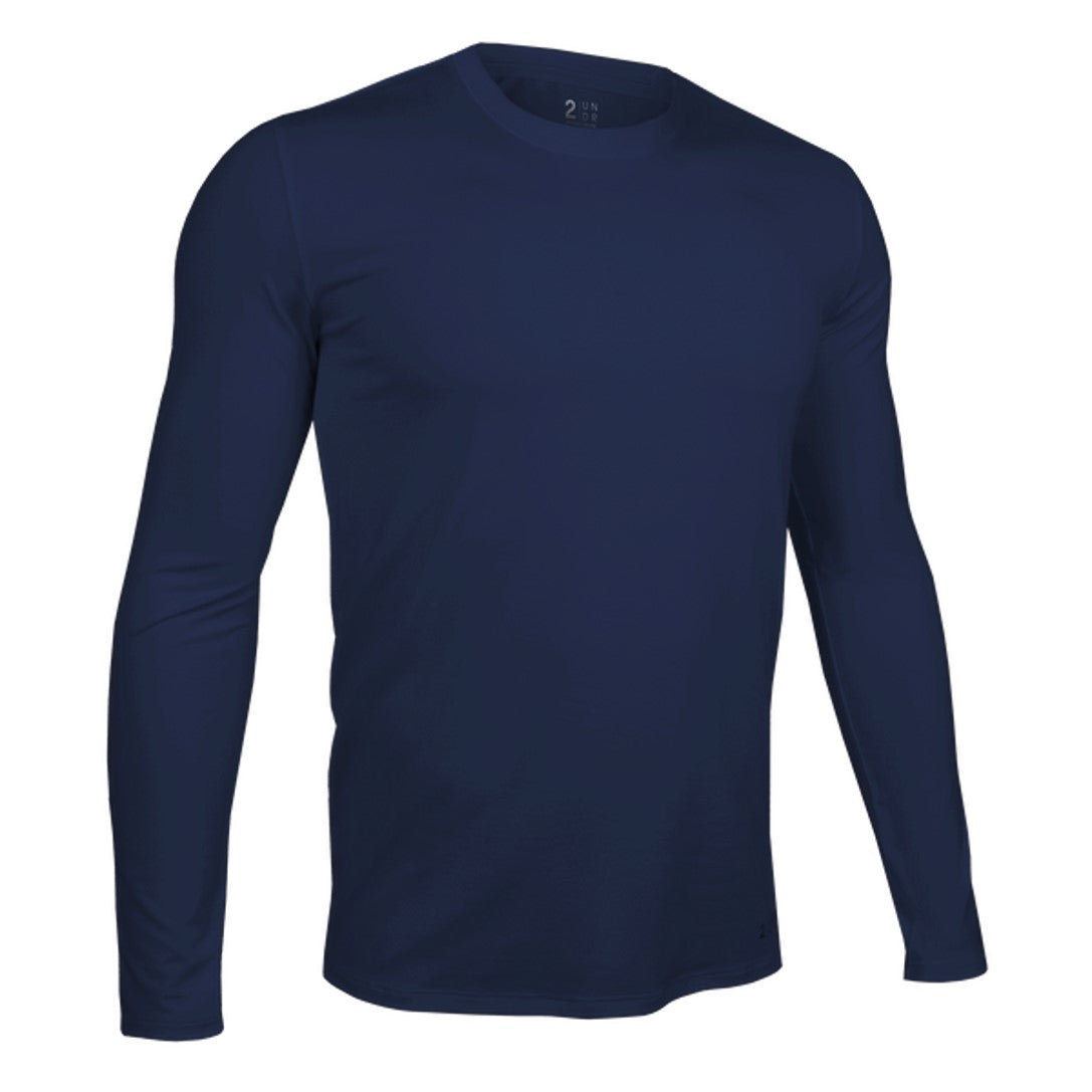 Luxury Long Sleeve Crew Tee - Pacific Navy