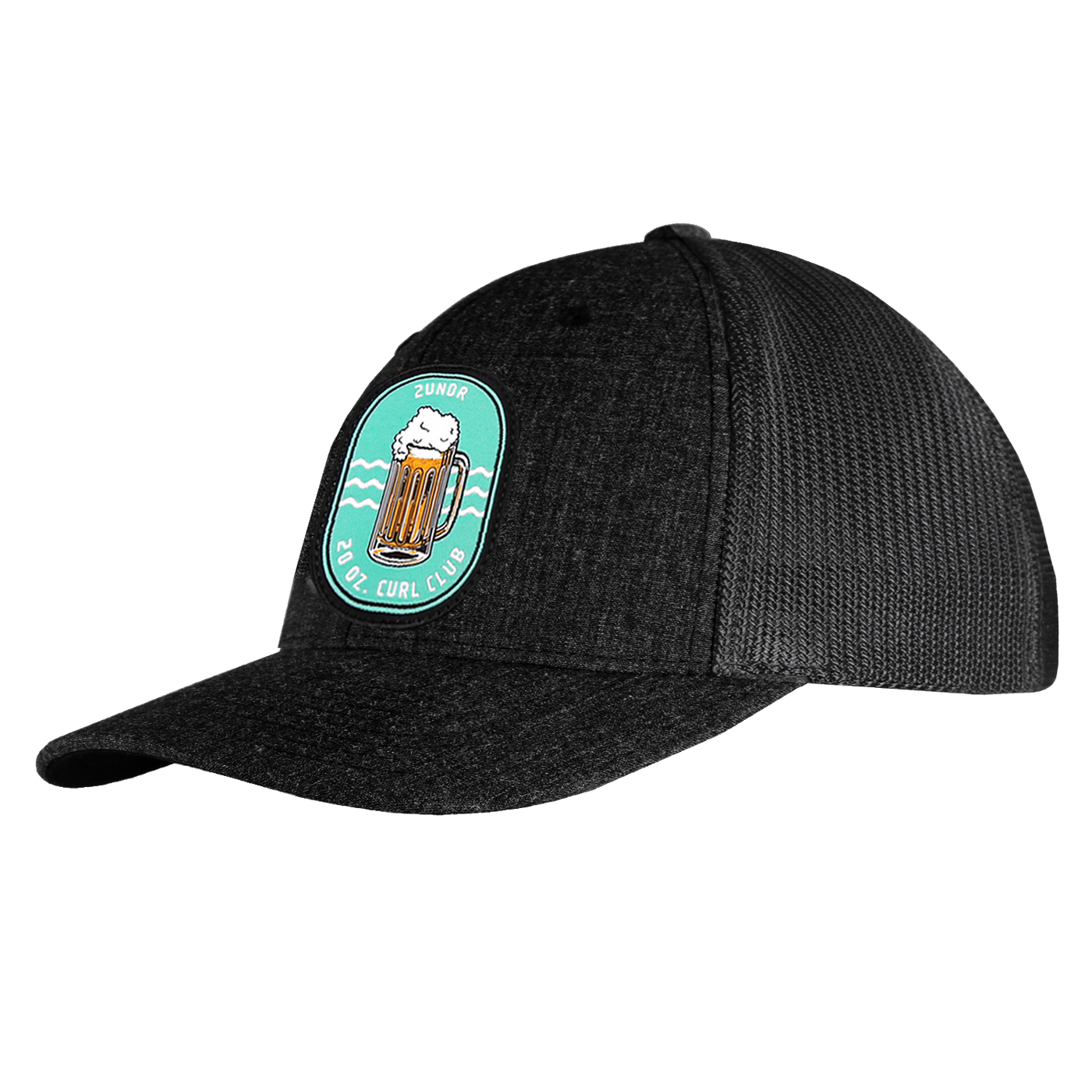 Snap Back Mesh Solid Patch Hat - 20oz Curl Club