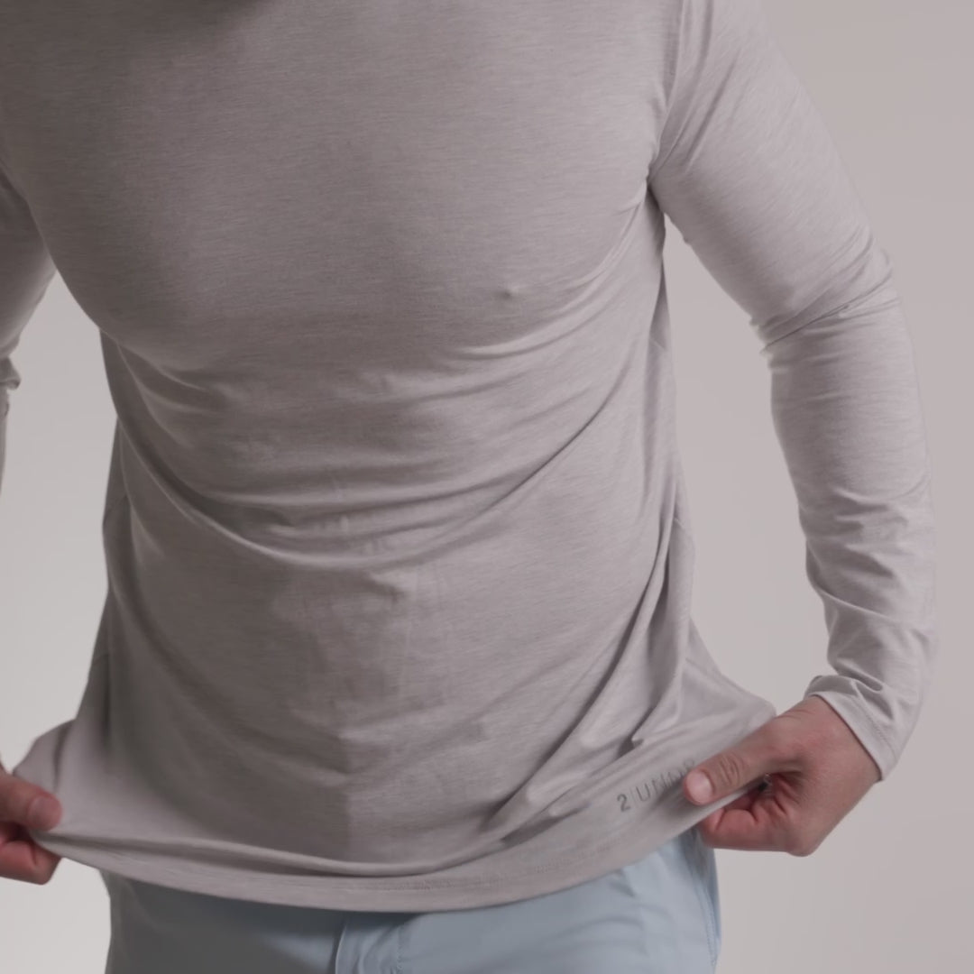 Luxury Long Sleeve Crew Tee - Heathered Forest Green – 2UNDR