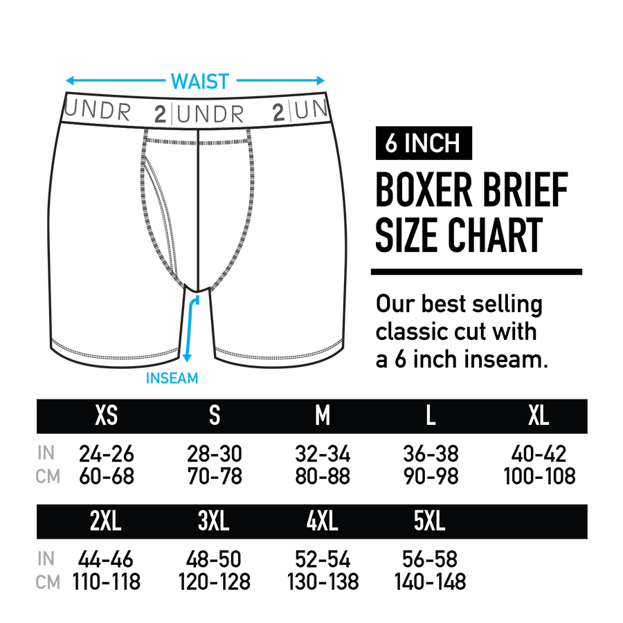 Sport Shift 6" Boxer Brief 3 Pack Stealth/Charcoal/Azul 2UNDR