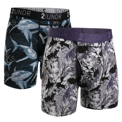 2UNDR Men's Swing Shift 6 Boxer Brief Underwear (Boom Time, X-Large), Boom  Time, X-Large