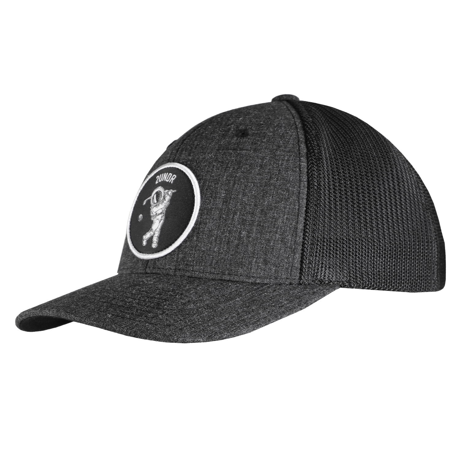 Snap Back Mesh Solid Patch Hat - Space Golf Black – 2UNDR