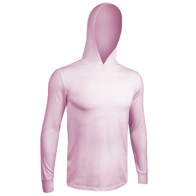 Luxury Long Sleeve Hooded Tee - Heathered Pink