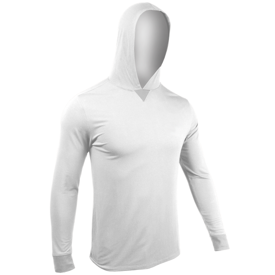 Luxury Long Sleeve Hooded Tee White – 2UNDR - Main Image