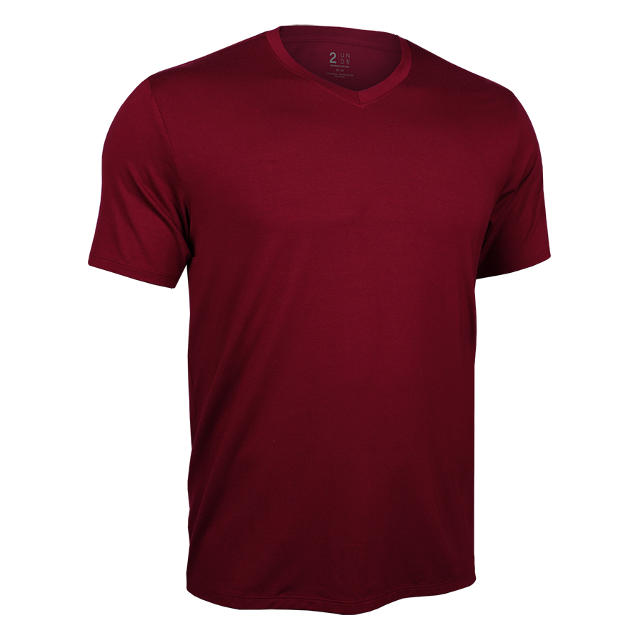 Luxury V Neck Tee - Merlot – 2UNDR