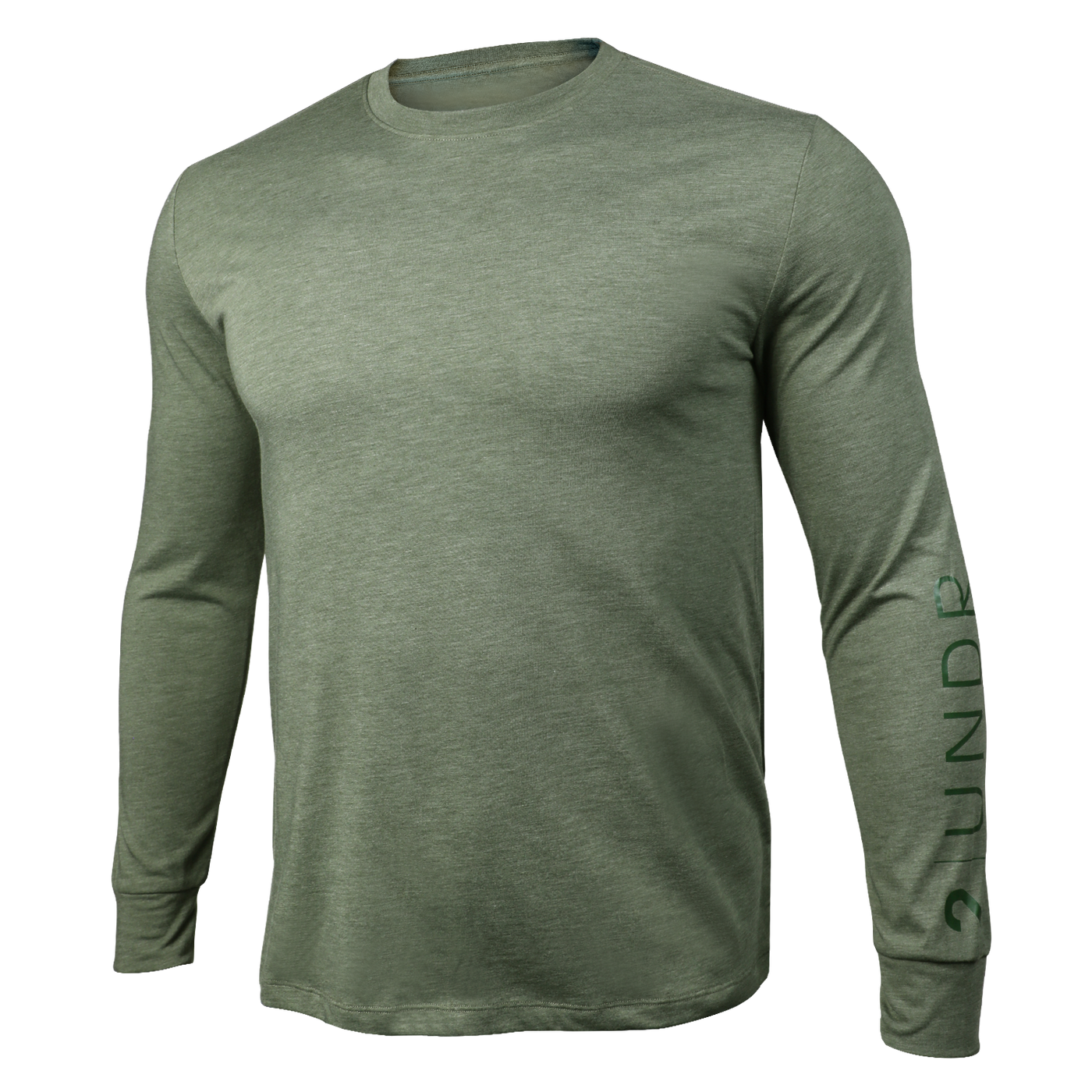Branded All Day Long Sleeve Crew Tee - Heathered Green