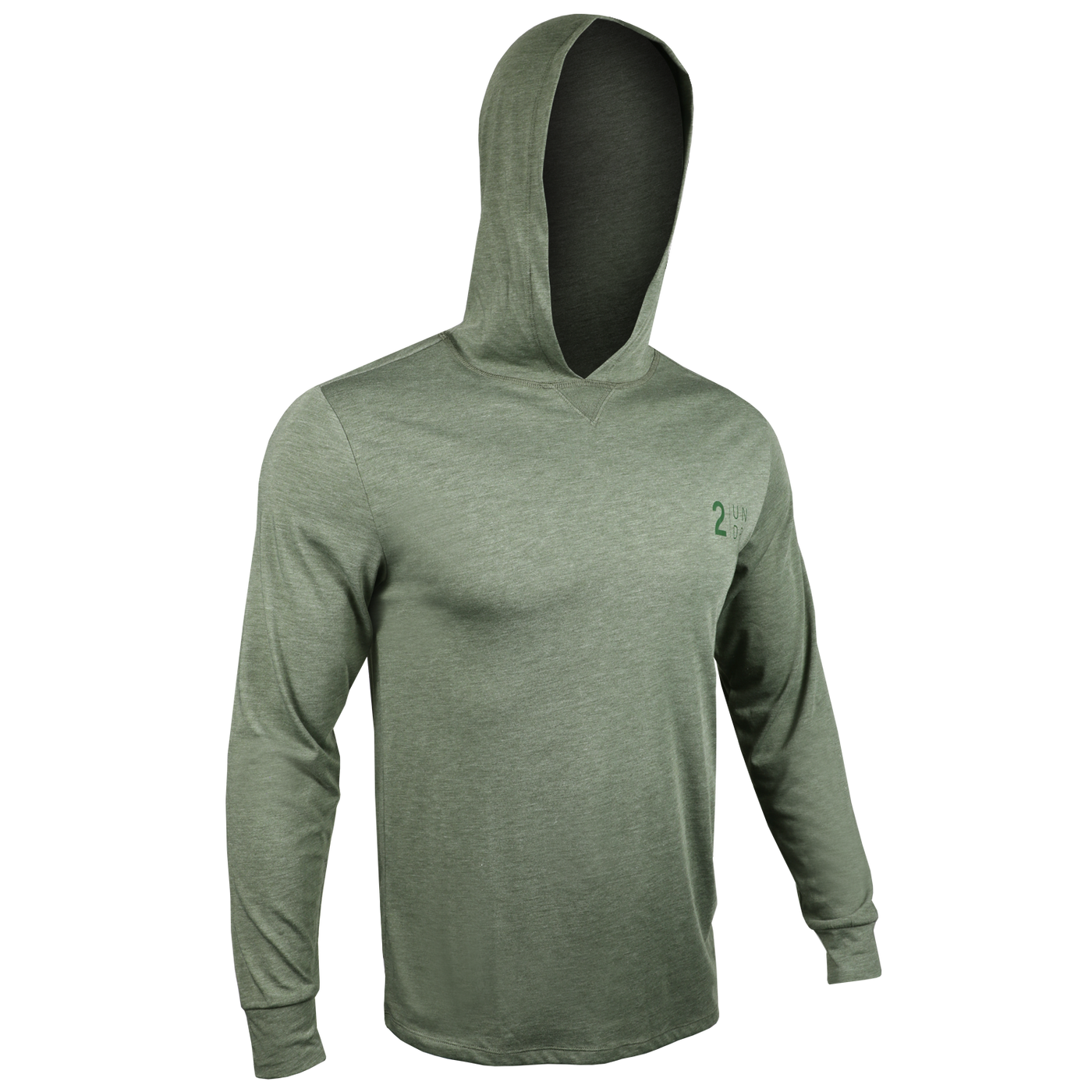 Branded All Day  LS Hooded Tee - Heathered Green
