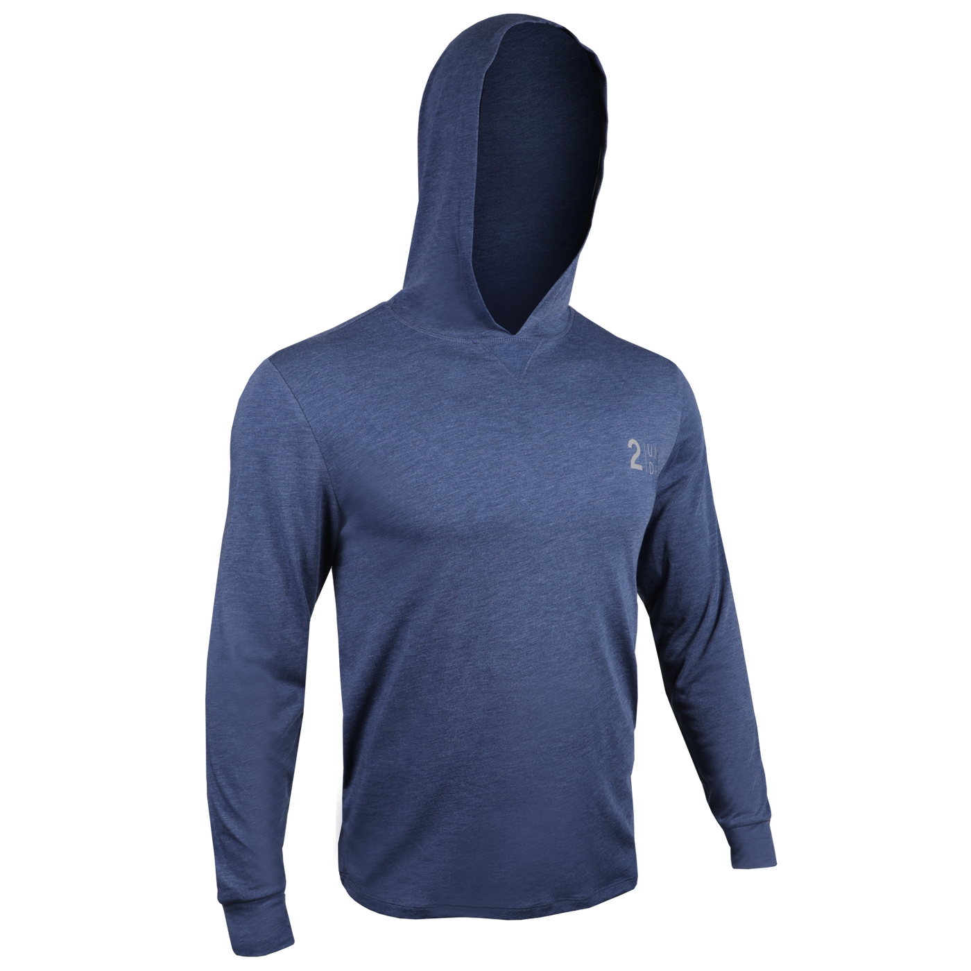 Branded All Day  LS Hooded Tee - Heathered Navy