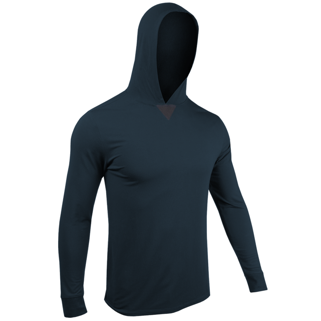 Luxury Long Sleeve Hooded Tee - Dark Navy